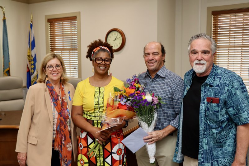 Lewes Mayor and City Council at the June 4 special meeting. Shown are (l-r) Mayor Amy Marasco, Councilwoman Trina Brown-Hicks, Deputy Mayor Khalil Saliba and Councilman Joe Elder. Councilman Tim Ritzert was absent.