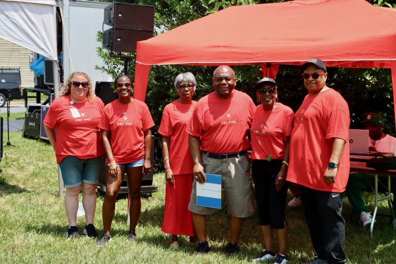 The Lewes African American Heritage Commission is instrumental in organizing the city’s Juneteenth celebration. Shown are (l-r) Giulia Kirsch, ex officio; Mickeya Brown-Linzie, vice chair; the Rev. Dr. Deborah McCaffity, commissioner; Bill Collick, commissioner; Delema Lott, commissioner; and Darryl Daisey, chair. Not shown are Falan Hylton, secretary, and Jose Marcos Salaverria, Historic Lewes, ex officio.