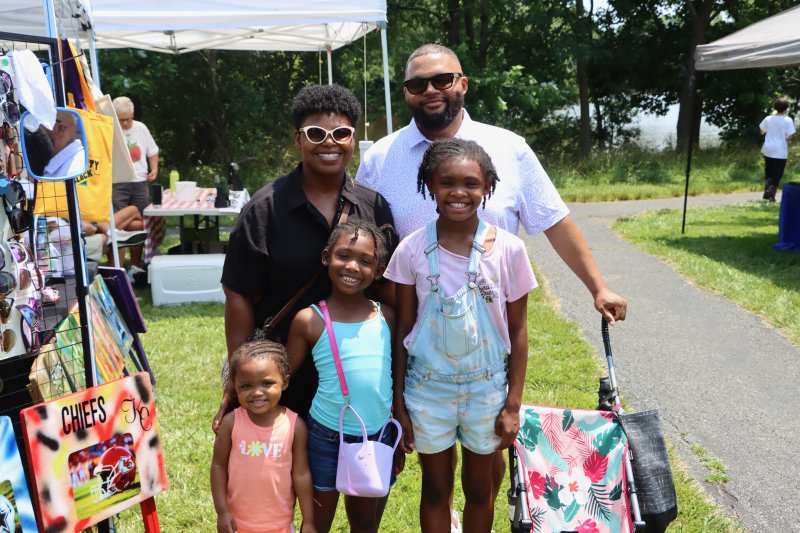 The Harris family of Bridgeville enjoy the day at the Juneteenth celebration. Shown are (l-r) parents LaToya Harris and Darren Harris and daughters Kylar, Brianna and Makyla.