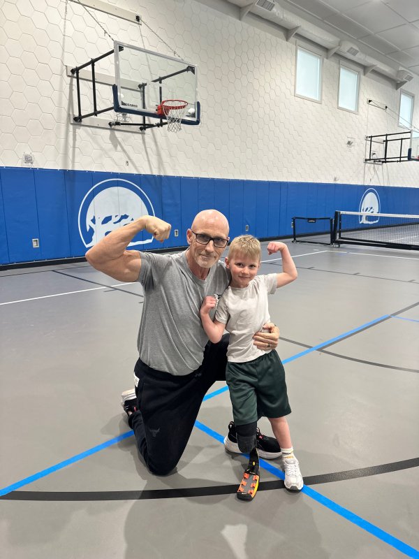 Local fitness trainer and former Cape Gazette columnist Chris Antonio has been training 5-year-old amputee Zeke Clark as the two prepare to run in the SoDel Cares 5K at 9 a.m., Saturday, June 7, at Bluecoast/Thompson Island Brewing Company outside Rehoboth Beach. SUBMITTED PHOTO