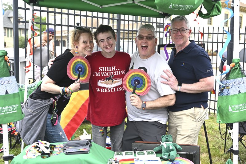 Representing the Wilmington University Pride Club are (l-r) Kristey Henzy, Octover Twisdale, Tom Hurd and Kevin Barry.