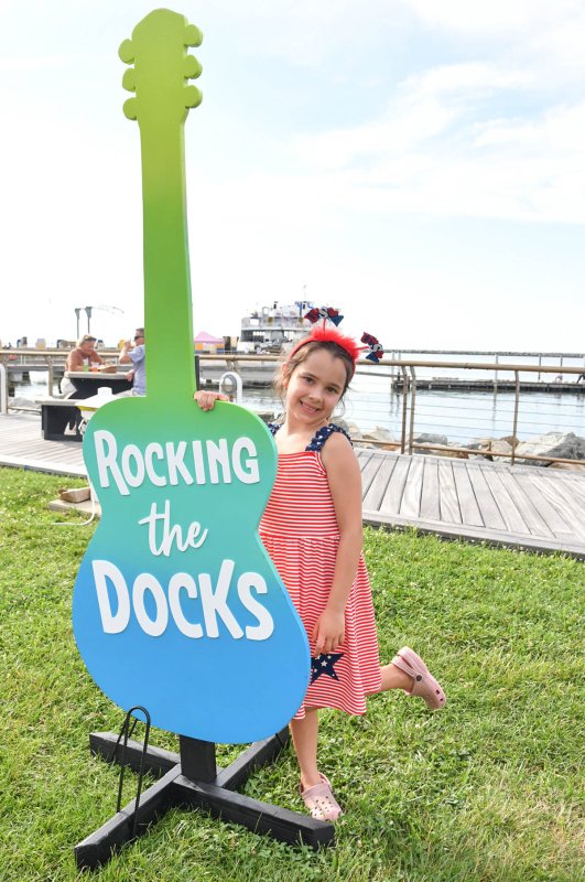 Children were allowed to attend the concert for free. Rowan Murray, 7, is patriotically dressed for the evening.