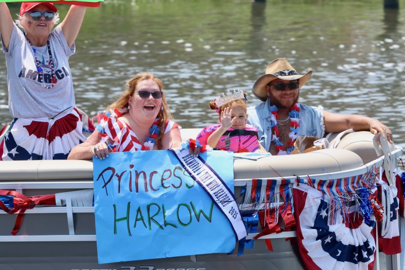 Princess Harlow Henley, Delmarva’s Tiny Miss Seaford, waves to the crowd. She is the daughter of Brandon and Morgan Henley.