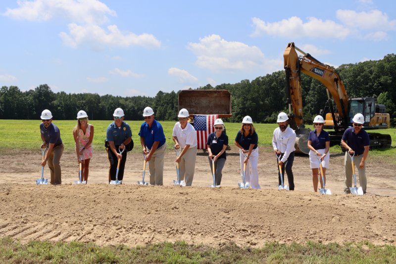 TidalHealth broke ground for a 150,000-square-foot campus near the intersection of Route 113 and Route 20 in Millsboro July 25. The outpatient facility will be the health system’s largest. Shown are (l-r) Tyler Barnes, Gillis Gilkerson; Ashleigh Sander, Millsboro assistant town manager; Brian Calloway, Millsboro police chief; Bob McKee, Millsboro mayor; Steve Leonard, TidalHealth president and CEO; Cindy Lunsford, TidalHealth Medical Partners president and CEO; Penny Short, TidalHealth Nanticoke president; Angel Auguilar, TidalHealth executive director of facilities; Maria Lehman, TidalHealth Nanticoke board chair; and Dr. Joseph Kim, TidalHealth Medical Partners executive medical director. BILL SHULL PHOTOS