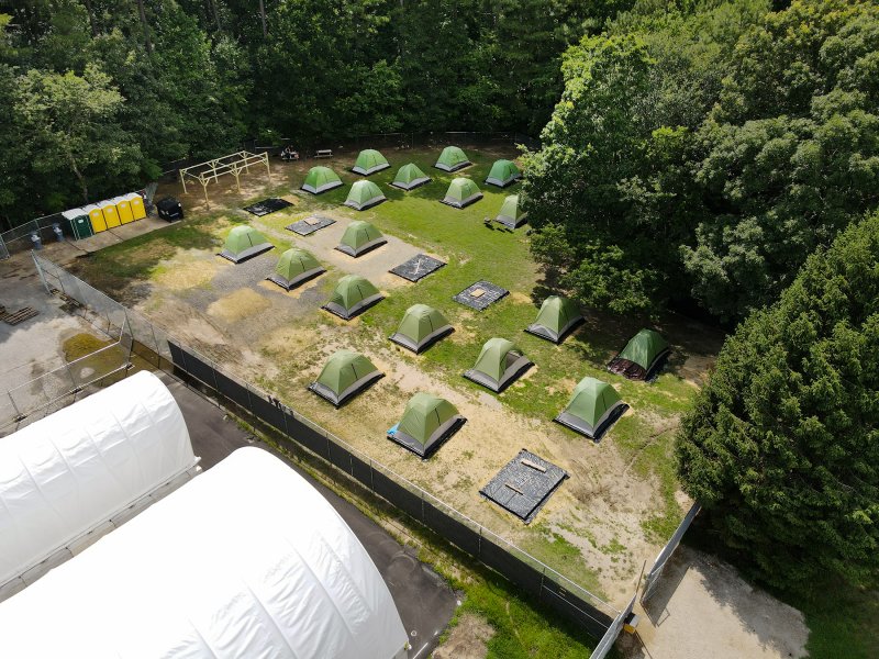 Tharros is allowed to have 28 individual tents per the lease arrangement with the state. NICK ROTH PHOTO