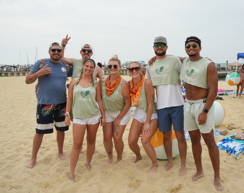 Team Big Oyster smiles with their manager, David Buchanan, far left. To his right are (l-r) Jake DeBlois, Madison Gallo, Erin Carey, Eliza Kimmey, Jimmy Cava and Syed Myles.