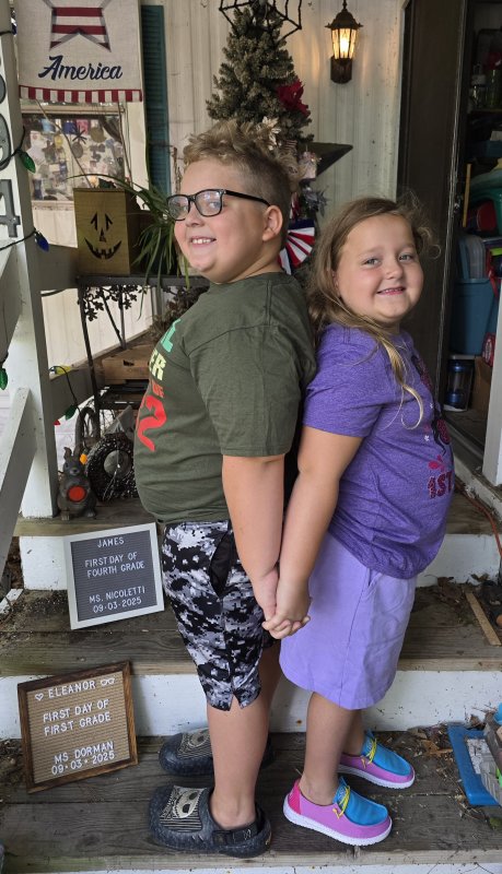 James Cinque, fourth grade, and Eleanor Cinque, first grade, are excited to be attending Rehoboth Elementary School.