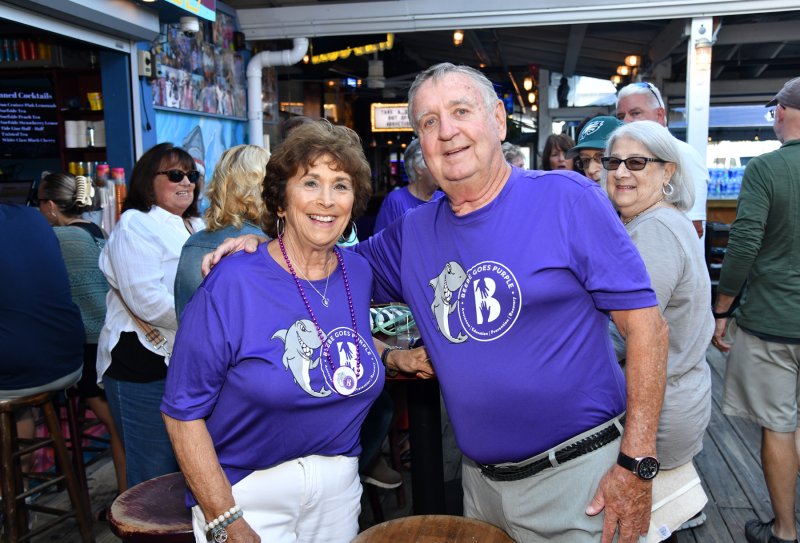 Theresa and Jack Woods are styling in their Beebe Goes Purple swag.