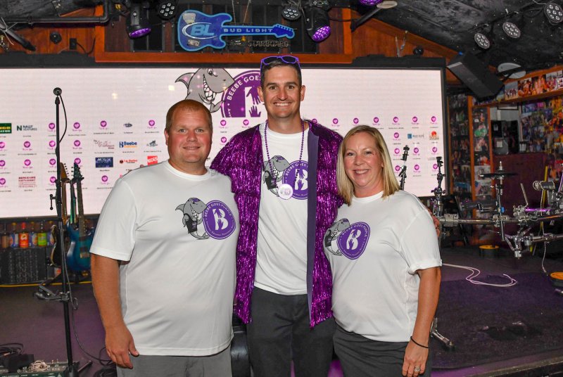 The organizers of Beebe Goes Purple are (l-r) Justen Albright, financial analyst; Sean Flanigan, gift officer; and Amy Keller, event coordinator.