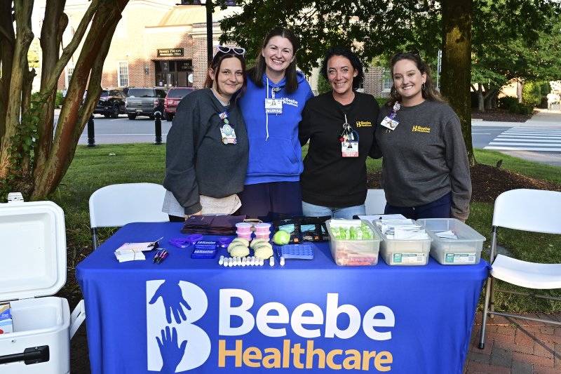 Representing Beebe Healthcare are (l-r) Maddie Maksymow, a mental healthcare recovery specialist; Noelle Mills, nurse; Sarah Fogarty, behavioral outreach healthcare coordinator; and Emily Hains, nurse.