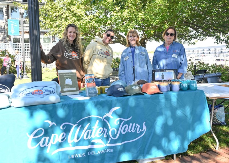 Working the Cape Water Tours booth at Canalfront Park are (l-r) Michelle Green, Kelly Dunt, Betsy Reamer and Anita Vollmer.