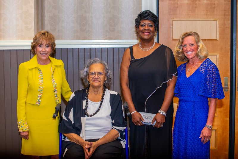 This year’s inductees are (l-r) Valerie Biden Owens, Charlotte King, Charlotte Miller-Lacy and Claire DeMatteis. SOURCE: OWAA