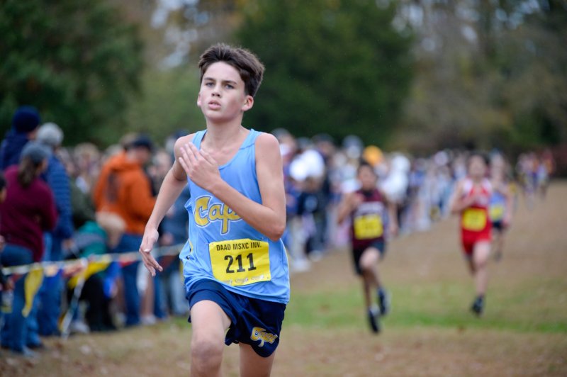 Daxton Napolitano of Beacon shows good form at the finish.