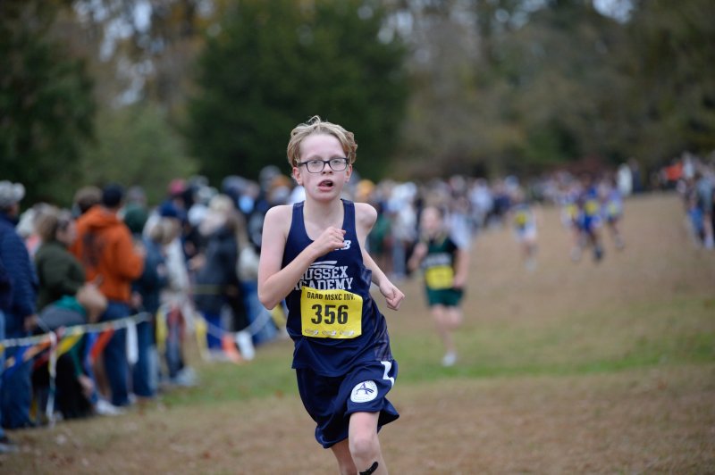 Geary Fisher of Sussex Academy eyes the finish line.