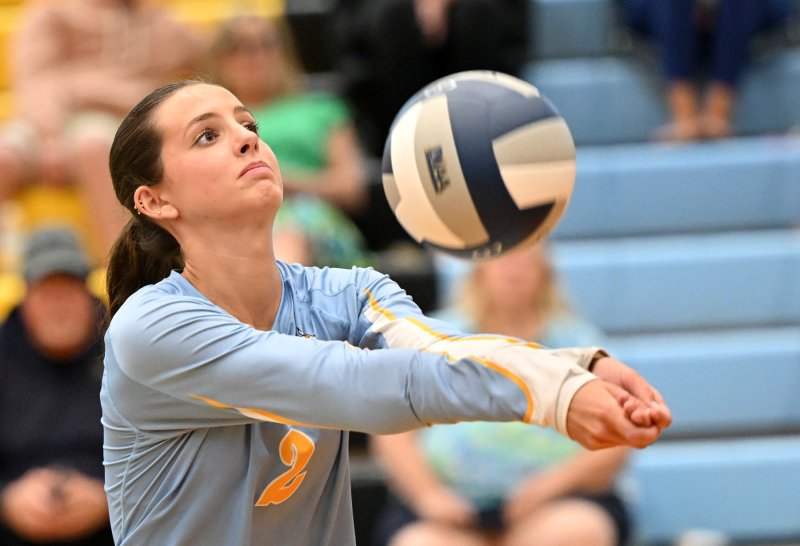 Cape senior setter Kaylee Sockriter bumps an assist.