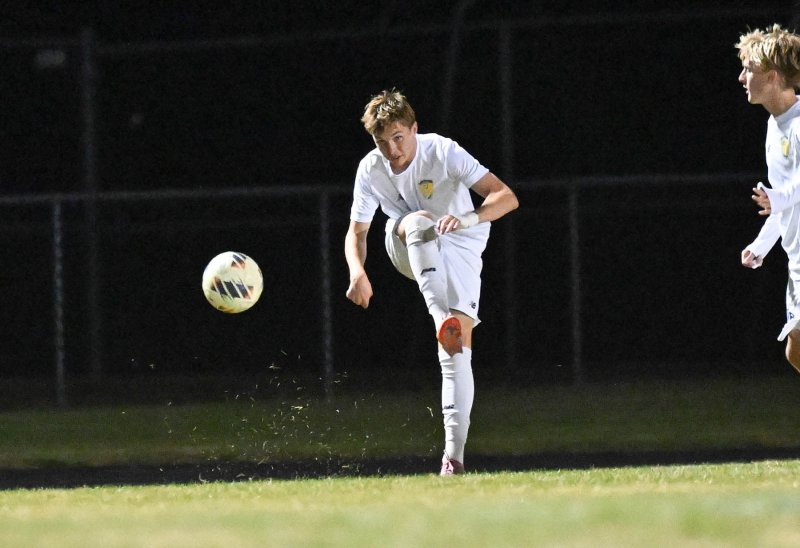 Logan Cortijo blasts a pass up field.