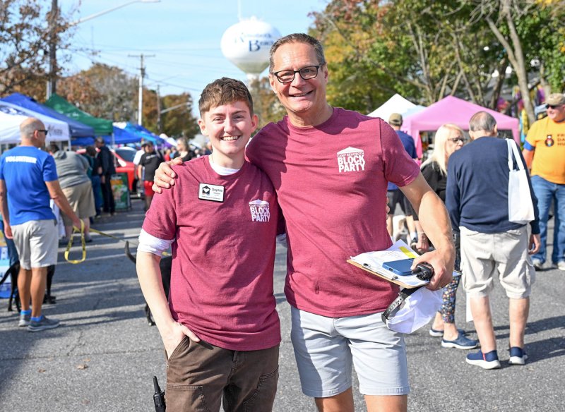 Event and Volunteer Coordinator Sophie Wagner poses with volunteer Chris Beagle.