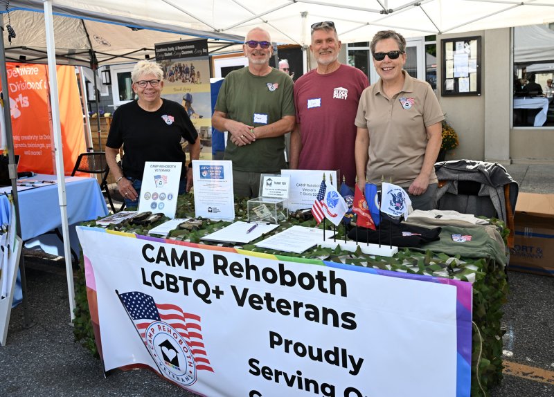 Working the CAMP LGBTQ+ Veterans booth are (l-r) Anne Smith, John Zinsmeidter, Jim Mease and Tammy Smith.