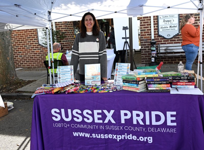 Volunteering at the Sussex Pride booth is Allie Weitzman.