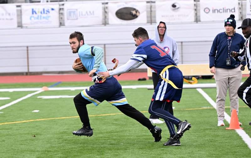 Jaxon Benton pulls in Jaxson Holgerson’s pass and runs for a touchdown.