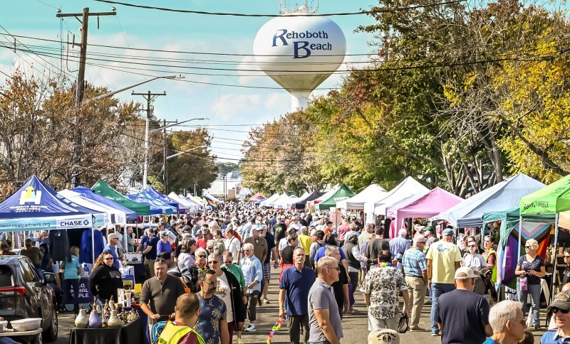 Attendees gather on the second block of Baltimore Avenue to celebrate the annual CAMP Rehoboth Block Party. DAN COOK PHOTOS