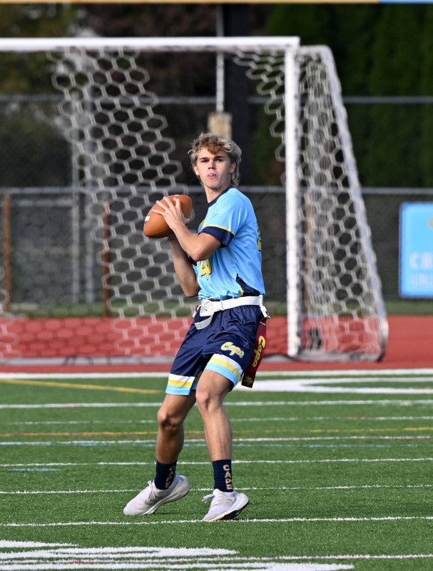 Cape quarterback Jackson Williamson looks for a receiver downfield.