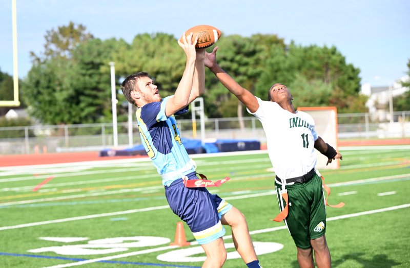 Indian River’s Tre'Zhon Weston makes a great defensive play on Cape’s Jaxon Benton.