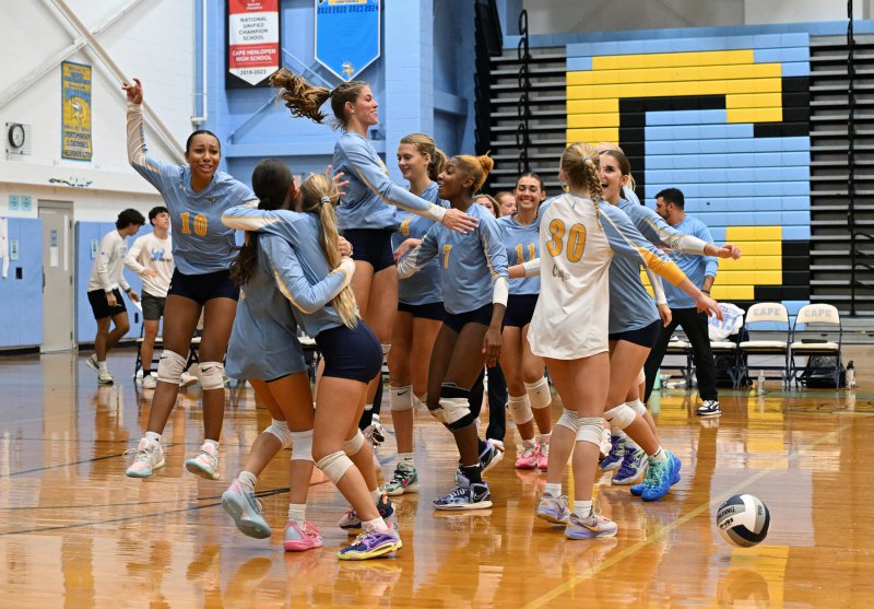 Cape volleyball wins 3-0 over DMA.