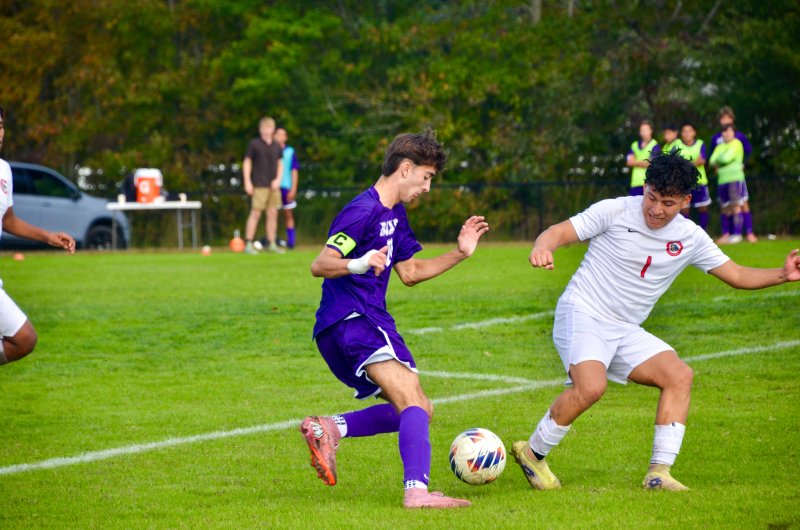 Delmarva Christian captain Jay Parrish works his magic at the edge of the box.