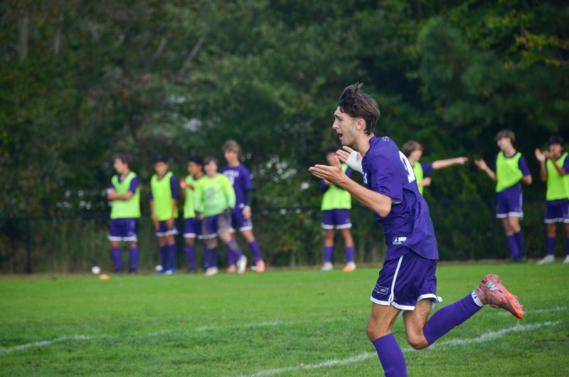 Royals junior Jay Parrish celebrates his lead-changing goal.