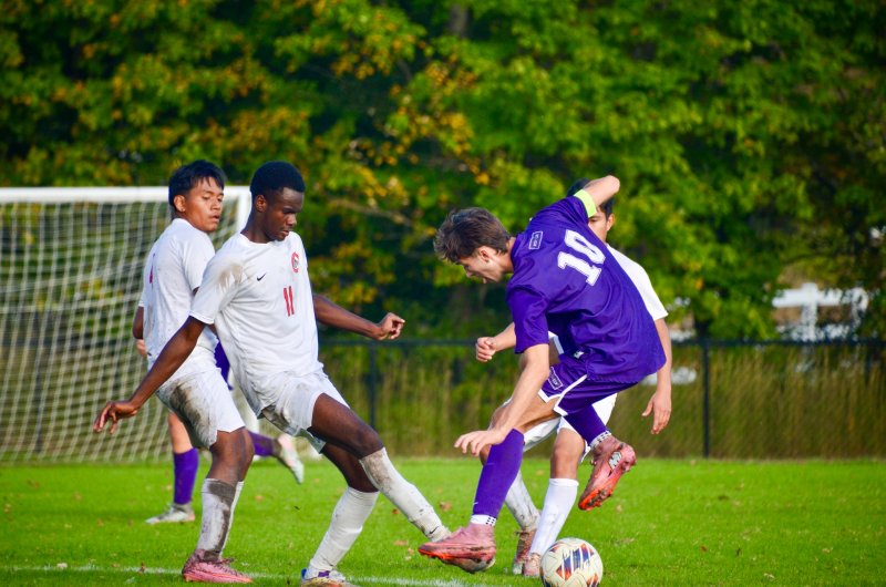 Delmarva Christian junior Jay Parrish pulls the ball back.