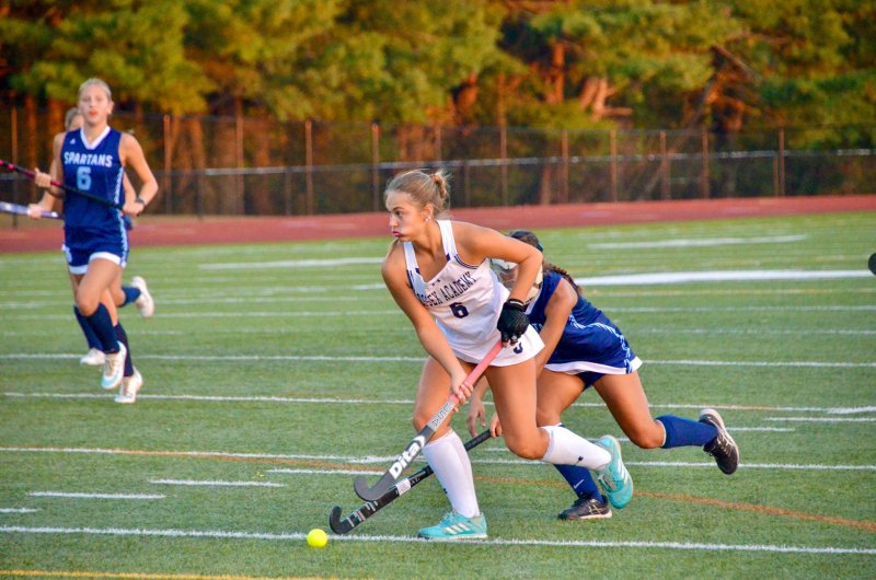Sussex Academy junior Liz Layton looks up for options.