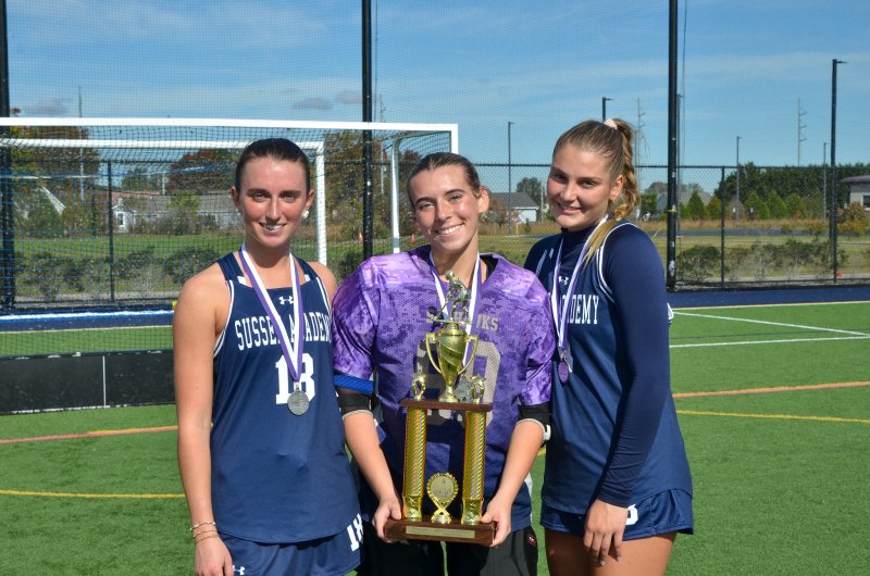 Sussex Academy’s trio of seniors played a big role at every level of the field, leading the Seahawks to a couple program firsts in 2025. They are (l-r) Shea Danahy, Kacie Rawlings and Ryan Lowe.