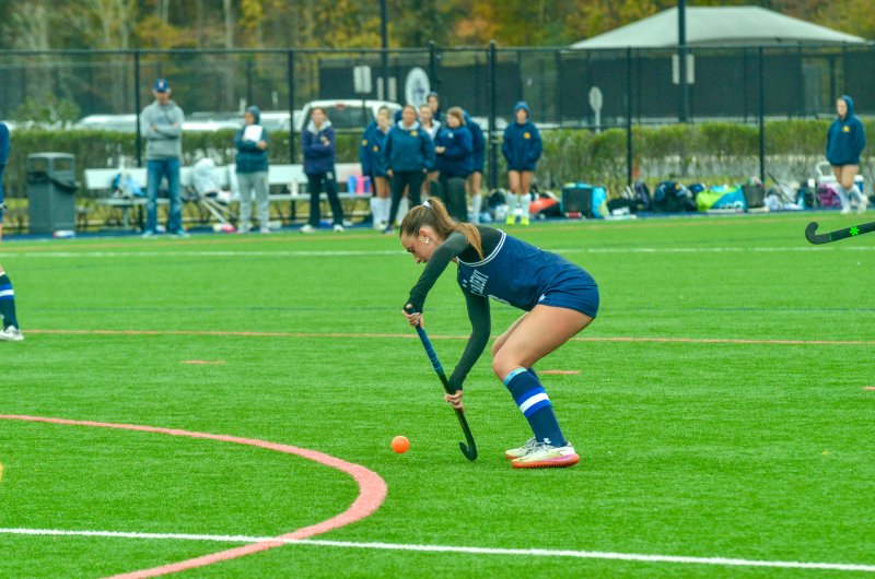 Sussex Academy senior Shea Danahy controls an insert on a corner.