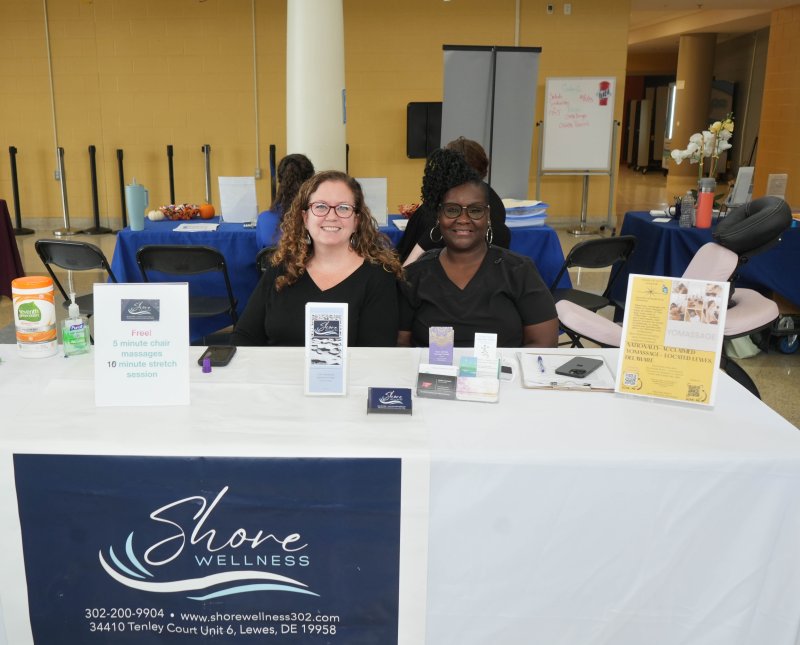 Representing Shore Wellness at the expo are licensed massage therapists Karyn Jennings, left, and Yolanda McKoy.