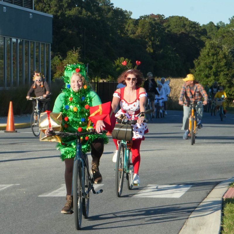 Amy Linzey, left, and Jeanine Yzaguirre enjoy their ride before heading over to the Schellville Wicked Brew Fest.