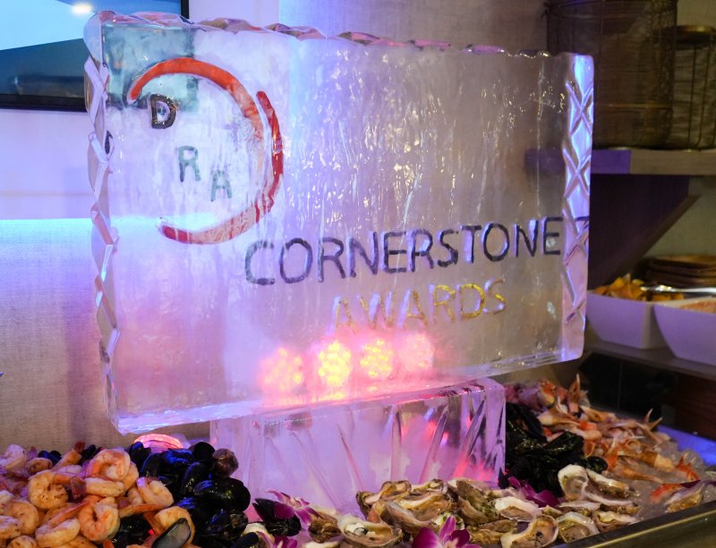 An ice sculpture commemorates the 23rd annual Delaware Restaurant Association Cornerstone Awards gala.
