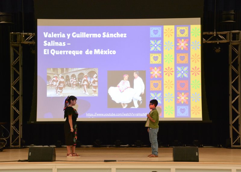 Valeria Sánchez Salinas and Guillermo Sánchez Salinas perform a dance called El Querreque de México.