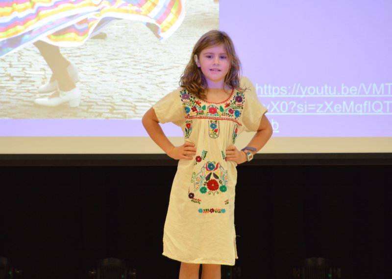 Charlotte Roach performs La Raspa, a famous Mexican folk dance.