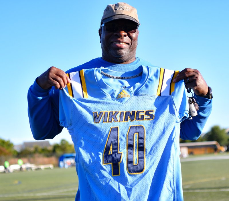 Tim Gray was an all-state nose tackle on the 1979 Cape state championship team. Tim was gifted his No. 40 jersey by the 2025 Cape football team.