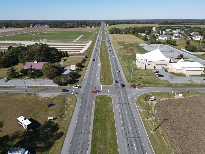 The crossover at Route 1, Eagle Crest Road and Oyster Rocks Road will soon be modified so drivers cannot cross traffic to reach the median. NICK ROTH PHOTOS