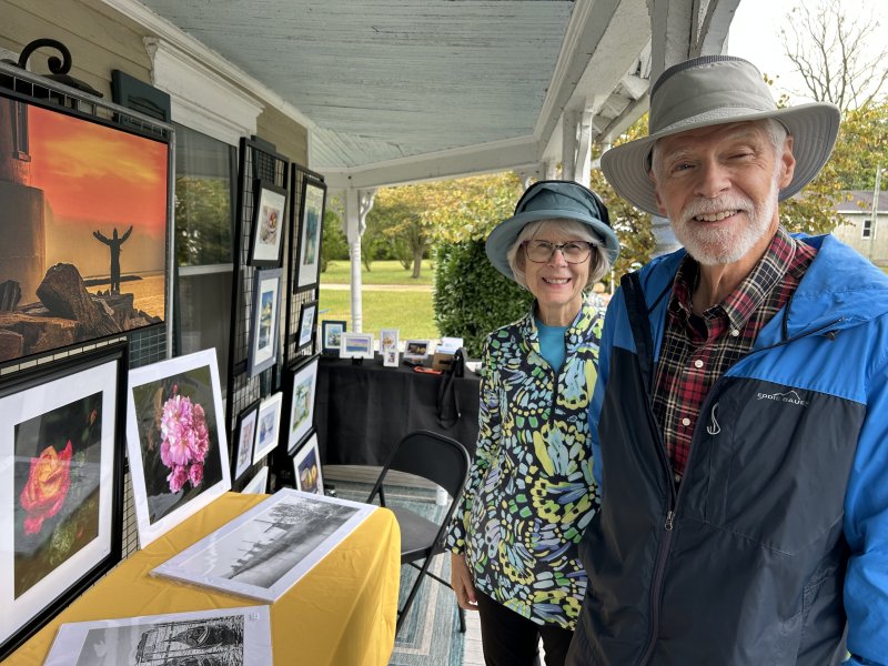 Husband-and-wife team of Paul and Sharon Hammesfahr’s booth at 201 Collins St. includs Paul’s photographic works and Sharon’s watercolors, paintings and cards.