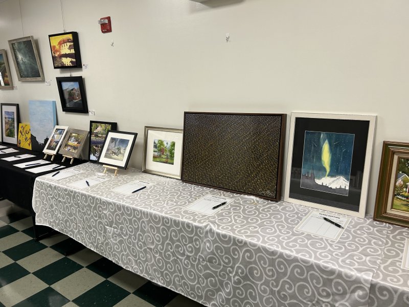 Items up for sale at the silent auction.