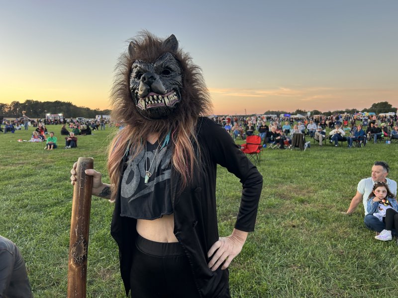 Jeanine Roney, aka Wolverneen, enjoys the music on the main stage.