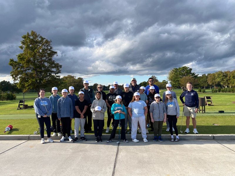 First Green participants gathered at Rehoboth Beach Country Club are in back (l-r) coach Tim Gabbard, Scott Allen from First Tee Delaware and Martin Amis; middle row Gavin Burnside, Jacquie Kisiel, Portia Bowden, Juliana Lebron, Maggie Henderson, Charlotte Marchetti, Thomas Taylor and Jack Dale. In front are Elizabeth Hahn, Reese Webb, Robert Cowden, Lucas Skonieczki, Mateo Tupaz, Flora Hippolyte, Briah McCabe, Gabriella Brittingham, Micah Keller and Payslee Rosser. SUBMITTED PHOTOS