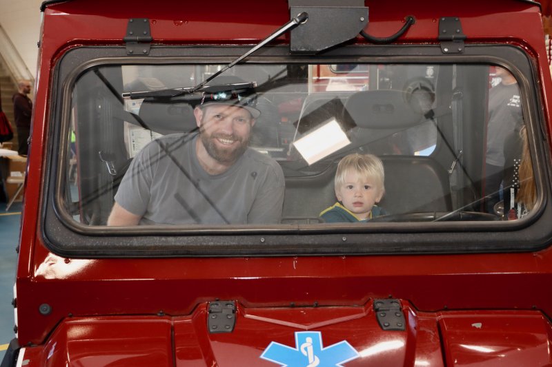 Nick, left, and Holden Hill sit in the Lewes Fire Department’s Ranger utility vehicle during the open house at Station 2 Oct. 16. The event is an opportunity for children and parents to get to know their local firefighters and gets hands-on with their gear. BILL SHULL PHOTOS