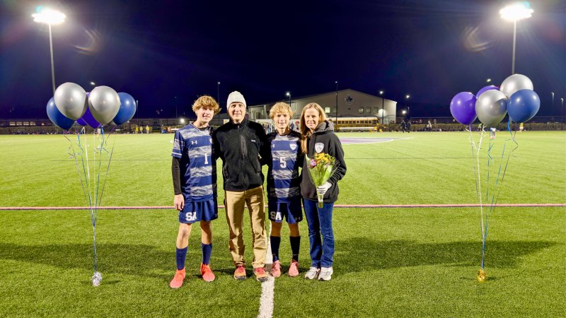 Sussex Academy senior Noah Benz was joined by his dad Nick, mom Fran and brother Leo.