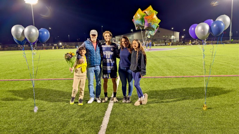 Seahawks senior Liam Stegall had Morin, Donny, Aidan and Talia Stegall walking with him.