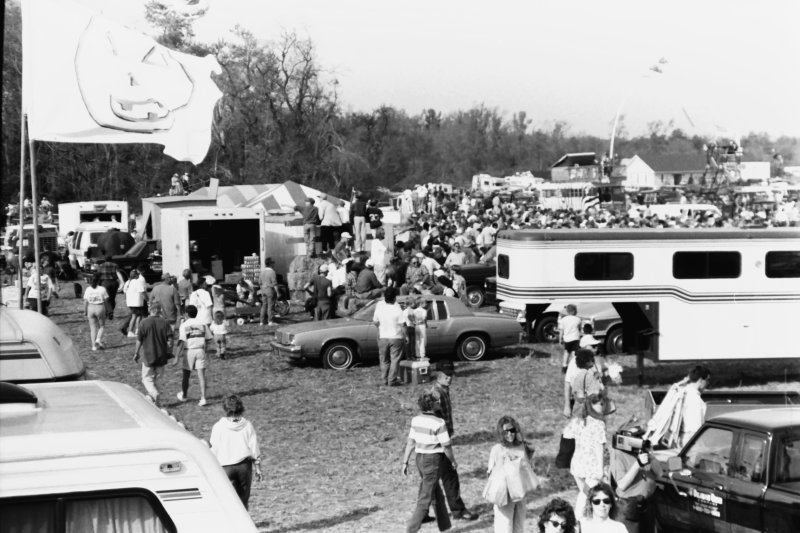 Throngs of spectators, complete with campers, cars and motorhomes, surround the launch area, enjoying a beautiful afternoon despite 45-minute port-a-potty lines.
