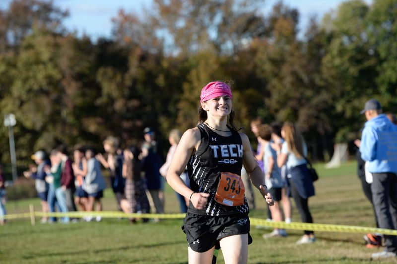 Savannah Stevenson of Sussex Tech finishes in 19:56.
